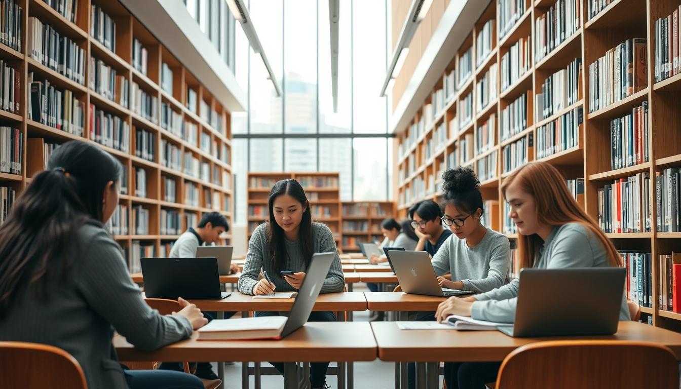 Students working in research laboratory